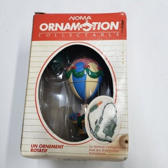 Noma Ornamotion Collectable Ornament 1989 Santa In A Hot Air Balloon Vin… - Picture 10 of 14